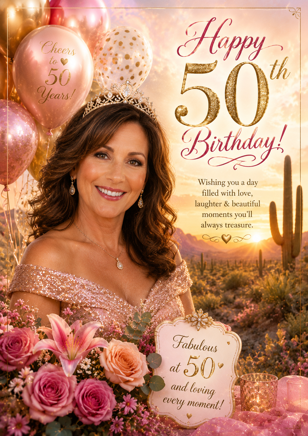 Woman's 50th Birthday Card